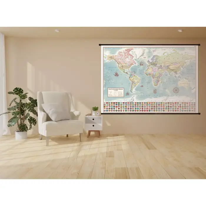 Aranż - Świat polityczny - stylizowana mapa ścienna, 1:21 200 000, ArtGlob